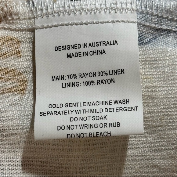 Paper Heart Les Citrons Maxi Dress Small Linen Coastal Chic Amalfi Euro Summer - Picture 11 of 12